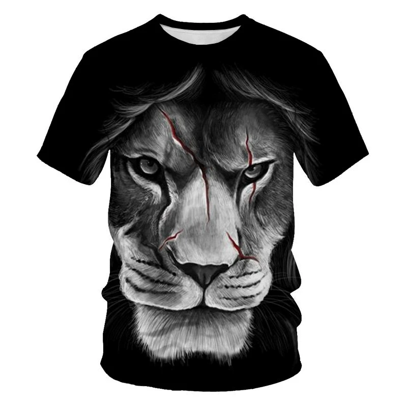 3D Print Lion and Tiger Causal Clothing New Fashion Men Women T-shirt Plus Size S-7XL Summer Streetwear Vintage Harajuku