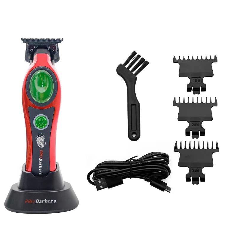 Professional High Power Barber Machine Low Temperature Blade Professional Hair Trimmer with Charging Base