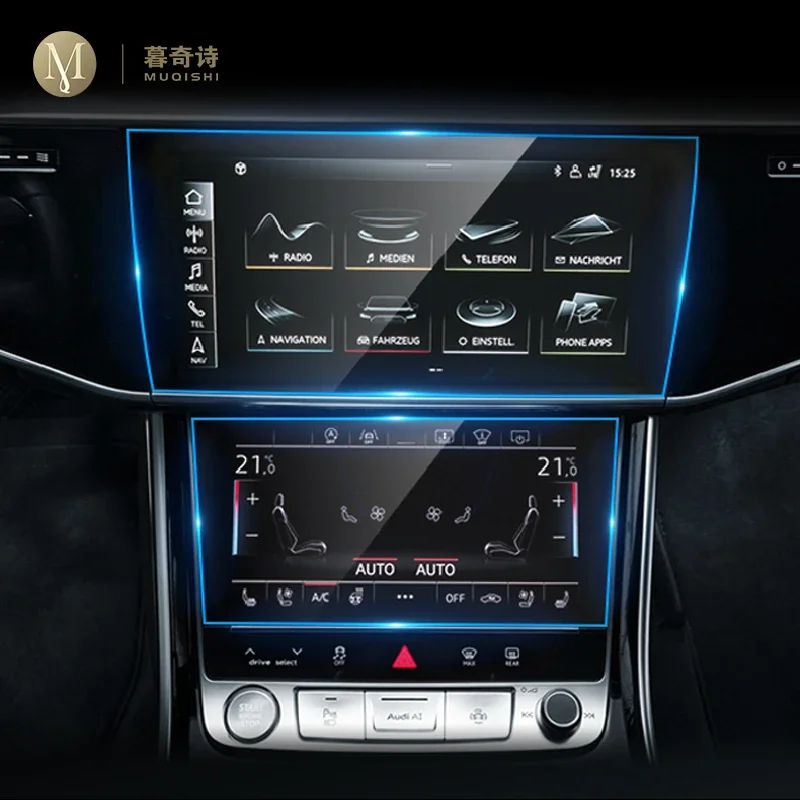 Für Audi A8 S8 2018-2023 Auto mittelkonsole LCD bildschirm temperierung glas schutz film Anti scratch Radio glas film zubehör