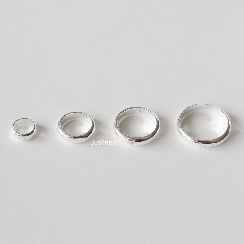 Solid 925 Sterling Silver Round Bead Frame, Spacer Loose Frames With Hole Jewelry DIY Components Accessories