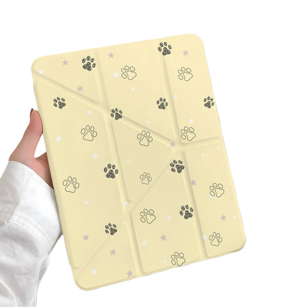 Dog Footprint Pen Slot Tablet Case For Mini7 6 iPad Pro2024 2022 2021 2020 2019 2018 2017 11 10 9 8 7 6 5 Air7 6 5 4 3 2 1 Cover