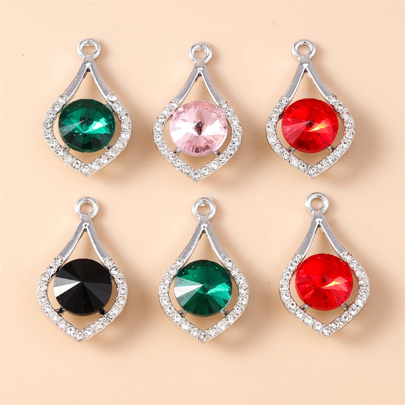 

20pcs 16x26mm Delicate Crystal Water Drop Charms Pendants for Making Earrings Necklaces Bracelets DIY Crafts Jewelry Findings ﻿