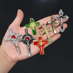 Religion St. Benedict Medal Cross Jesus Charm Catholic Medal Cross Pendant Bracelet Jewelry Amulet