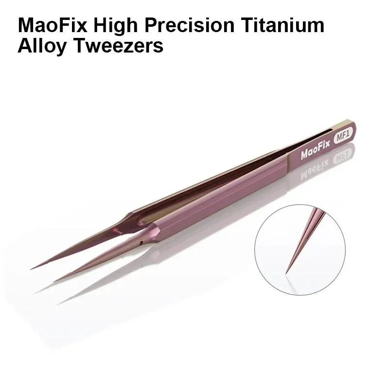 AMAOE High Precision Titanium Alloy Tweezers MaoFix MF1 MF2 Mobile Phone Motherboard Repair Flying Line Super Hard Tweezers