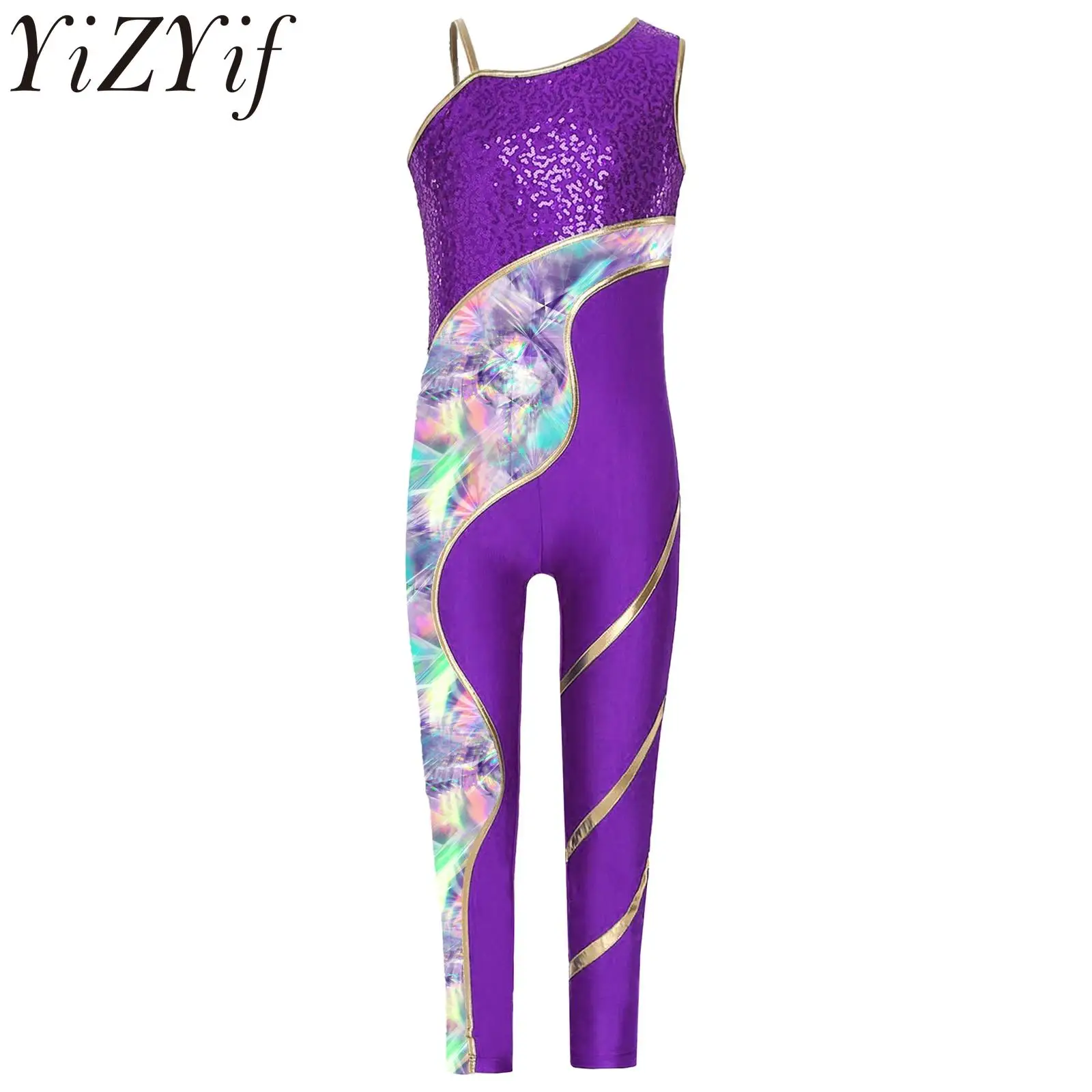 Dziecięcy strój gimnastyczny dla dziewcząt, kombinezon do baletu, ćwiczeń, jogi, fitnessu, brokatowy unitard do ćwiczeń, taneczny strój do łyżwiarstwa figurowego.