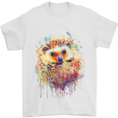 

Watercolour Hedgehog Mens T-Shirt 100% Cotton