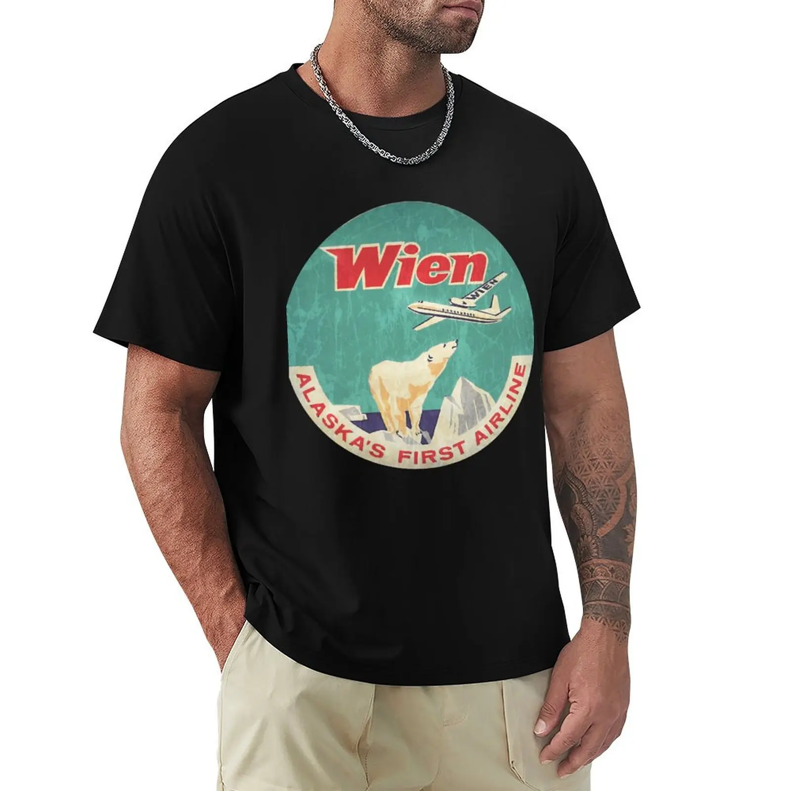 

Wien Airlines Alaska's First Airline T-Shirt football t shirt anime t shirts cheap stuff tshirts personalised Men's clothing
