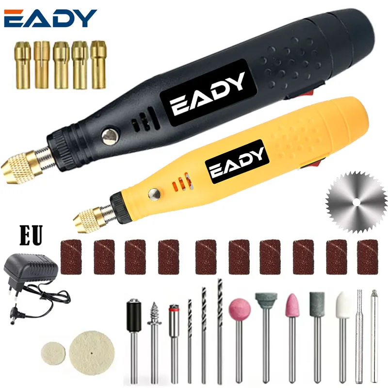 

EADY 12V EU Plug Cordless Rotary Tool Kit – Mini Electric Drill Set for Engraving, Polishing, Grinding, DIY Keychain Making