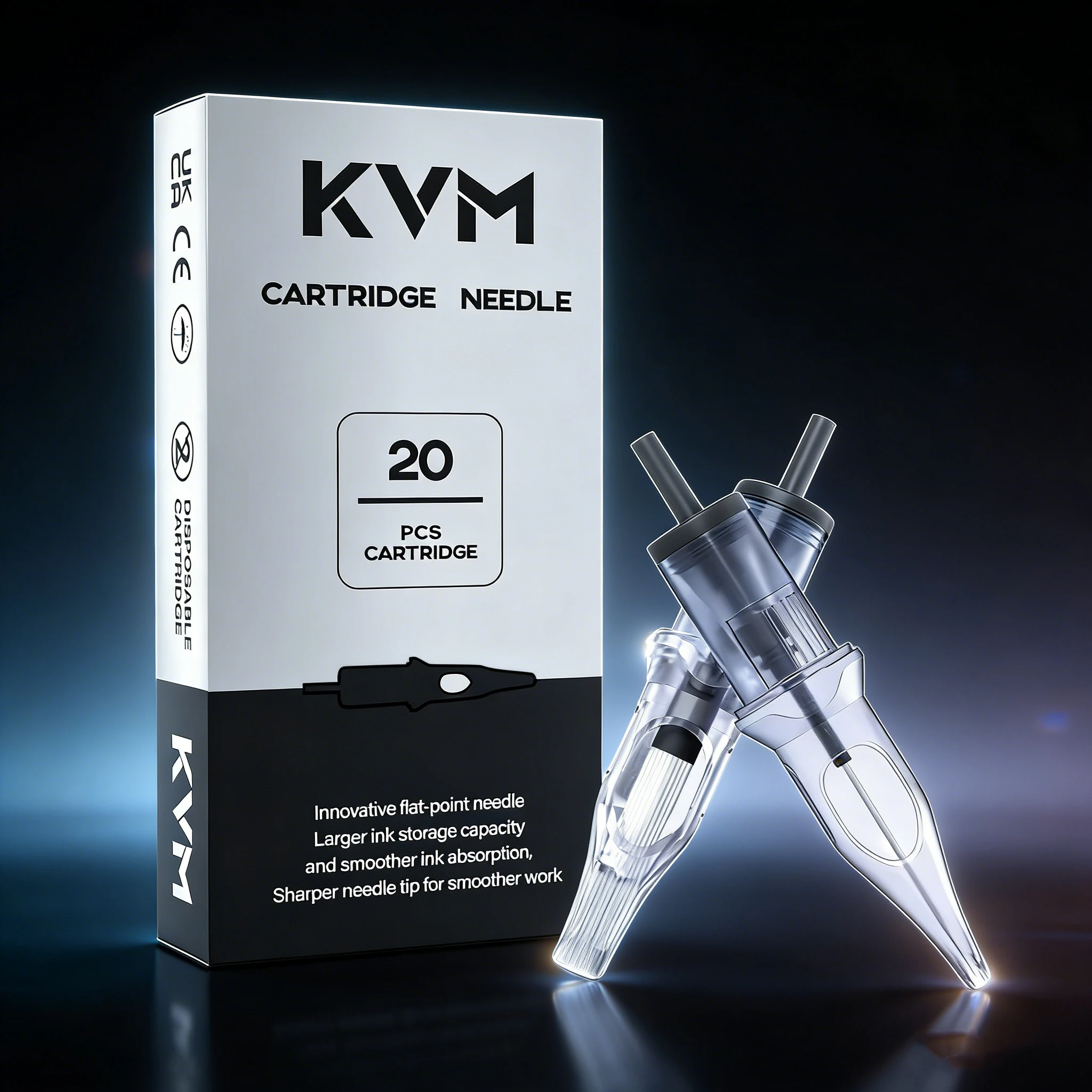 Disposable Tattoo Cartridge Needles 20Pcs Larger Ink Storage Smooth Ink Absorption Sharp Tip Smoother Work Tattoo Accessories