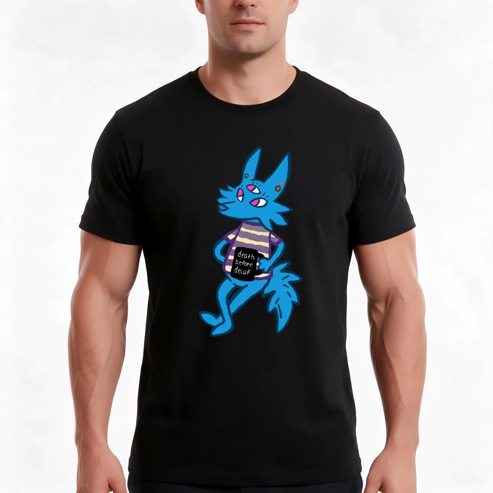 death before decaf T-Shirt, Summer Casual Cotton Tee, Oversized Streetwear Tops, Vintage Graphic Print, Loose Fit Short Sleeve