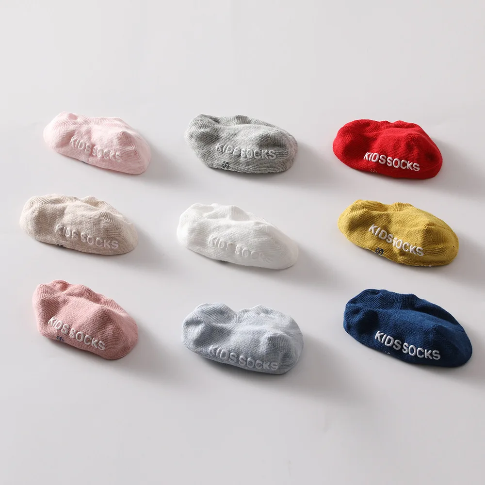 Spring Summer Thin Cotton Clothes Baby White Rubber Anti-slip Ankle Short Floor Socks for Boys Girls Infant Toddler Accessories