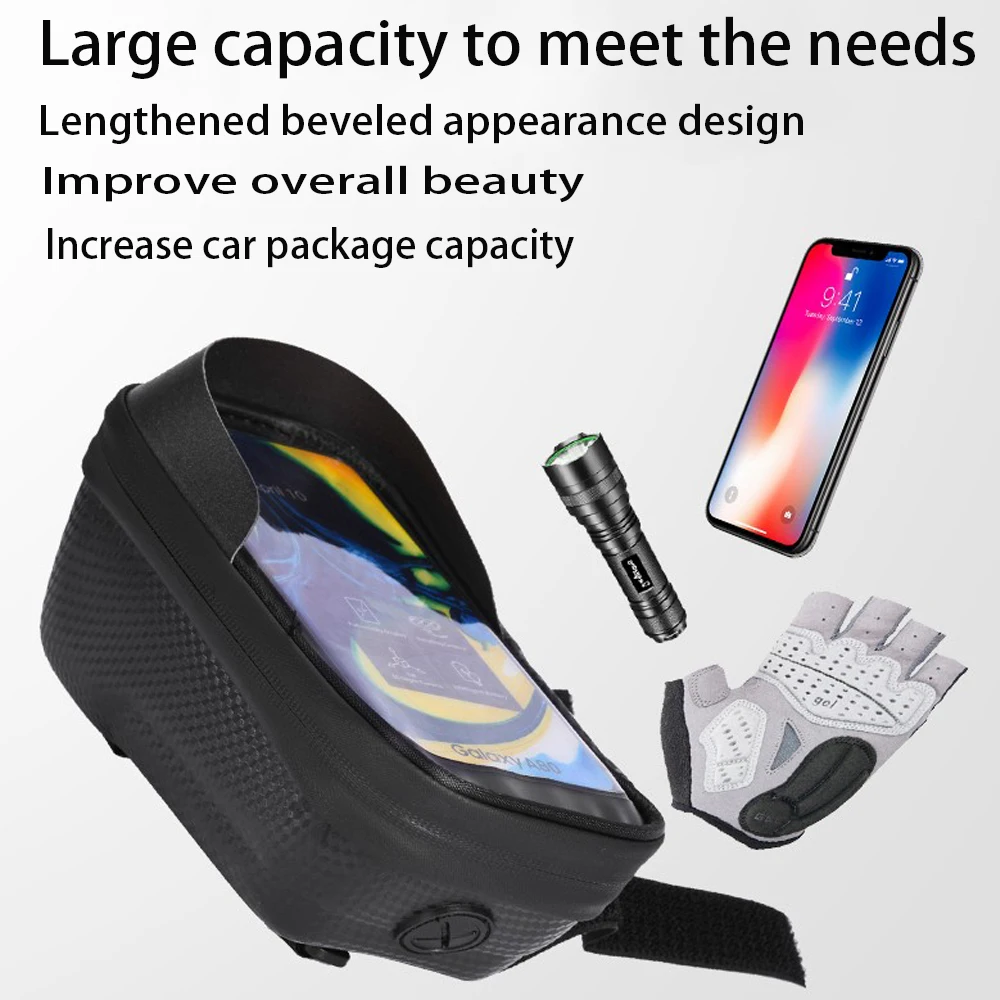 Bicycle Bag Cycling Top Front Tube Frame Bag Waterproof 6.5 Inches Phone Case Storage Touch Screen MTB Road Bike Bag