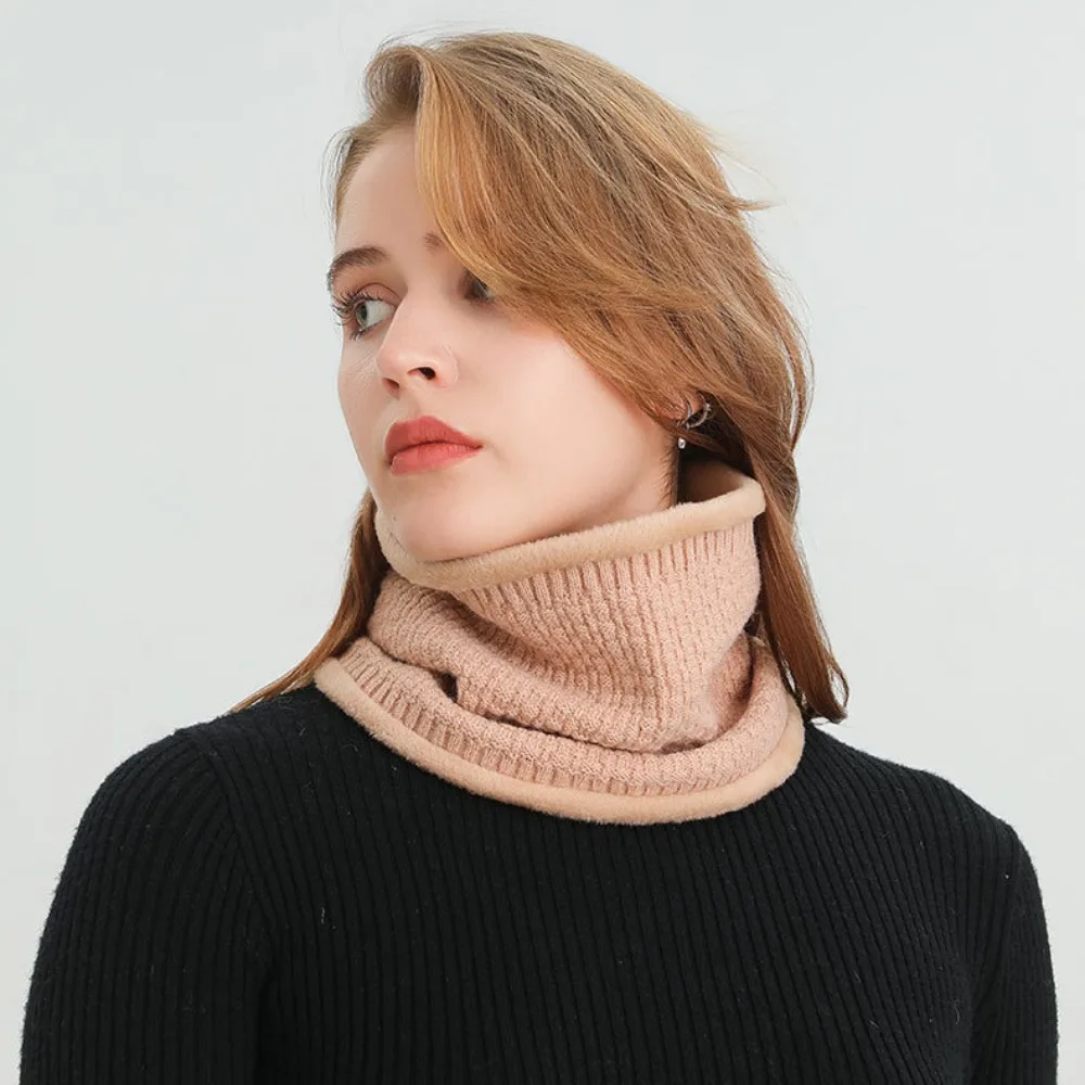 New Thickened Warm Scarves Plush Solid Color Neck Gaiter Neck Warmer Autumn Winter