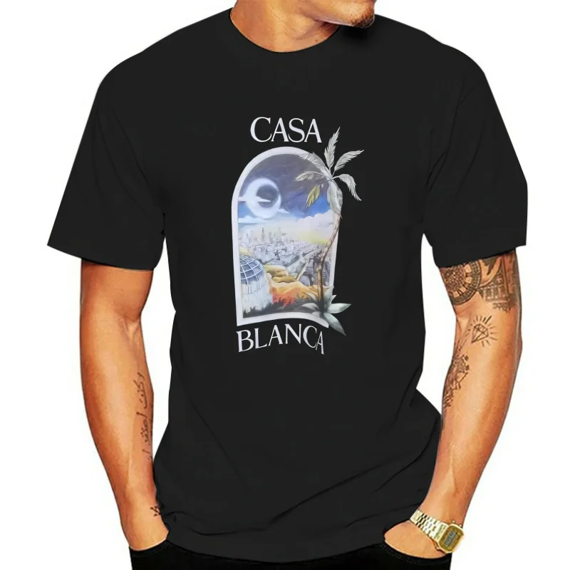 

2025 summer new Casa Casual Round Neck Short Sleeved T-shirt Style Printed Pattern Loose Men's and Women's Styles