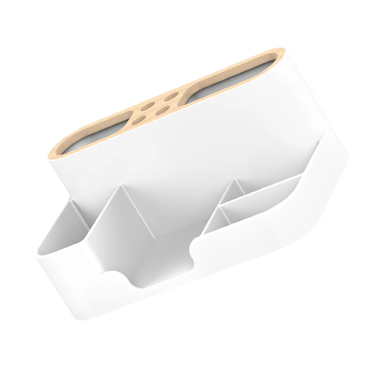 

1 шт. Подставка для карандашей с разделителями из высококачественного АБС-пластика и дерева, легкая, водонепроницаемая, ударопрочная, настольный органайзер для офиса и школы