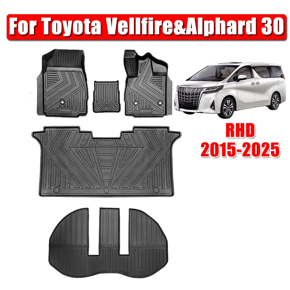 

Car Floor Mat for Toyota Vellfire&Alphard 30 40 Series Right-hand Drive Durable TPE ECO Waterproof Rubber Trunk Mat (2016-2024)
