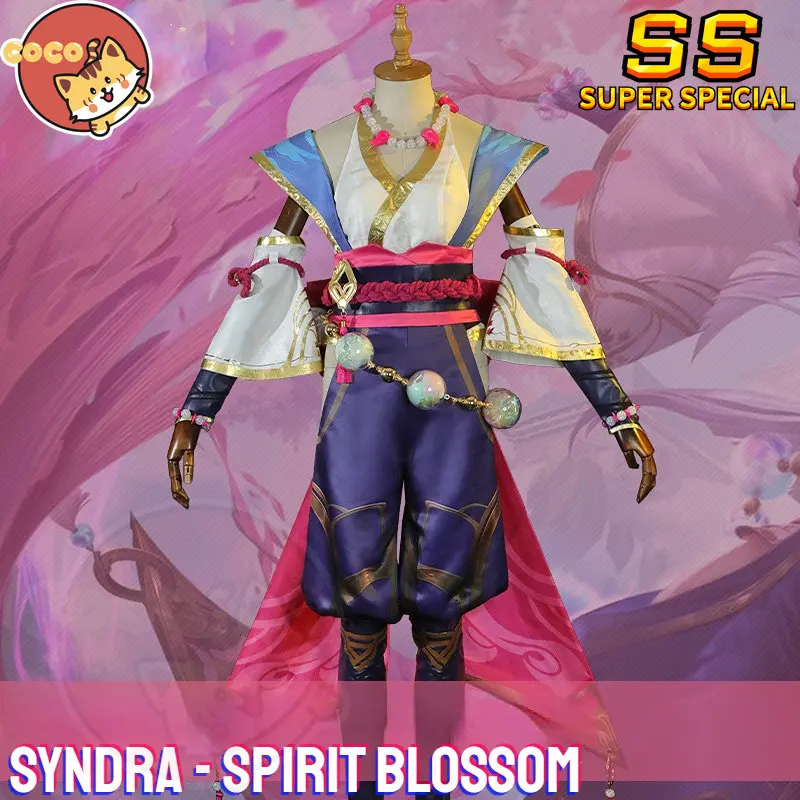 

CoCos-SS Game LOL Syndra Spirit Blossom Cosplay Costume Game LOL Cosplay The Dark Sovereign Syndra Costume and Wig