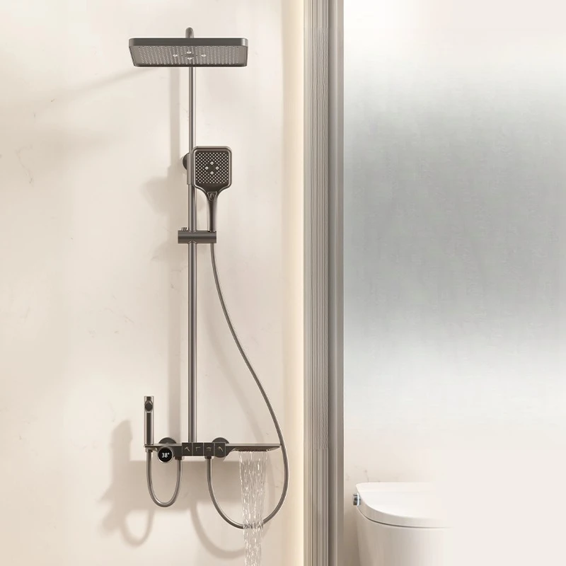 

Shower set, all-copper shower, household thermostatic booster nozzle
