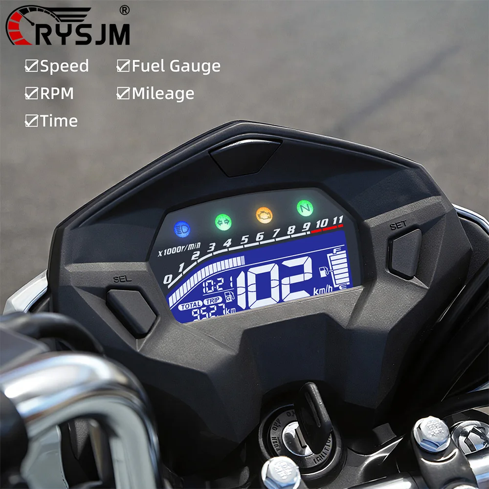 オートバイスピードメーターデジタルスマートディスプレイ多機能液晶計器盤ホンダタイタン-cg160-cg150-rpm-時間燃料ゲージ