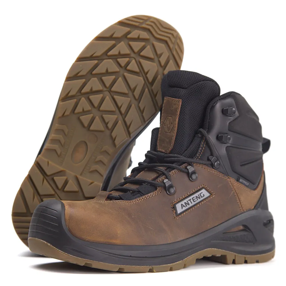 

S3 Work Shoes OEM ODM High Leather Work Boots Waterproof Composite Toe Safety Boots Men Safety Shoes Work