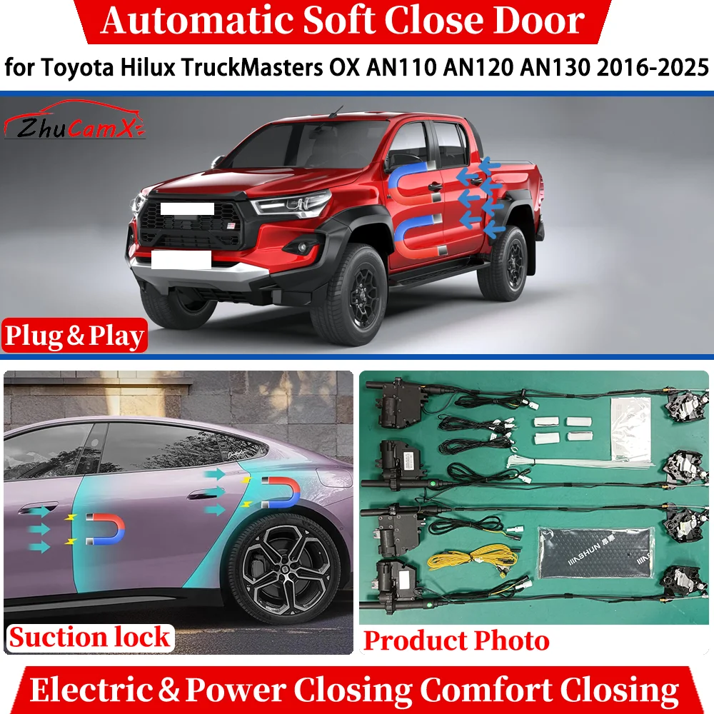 

for Toyota Hilux TruckMasters OX AN110 AN120 AN130 2016-2025 Car Automatic Soft Close Door Electric Power Closing Suction lock