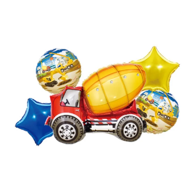 Disney Children's Birthday Party Cartoon Transport Excavator Forklift Aluminum Film Balloon Set