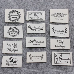 100PCS Handmade with Love Garment Cloth Labels Diy Handmade Sewing Clothes Tag Clothing Accessories for Jeans Bags Shoes Labels