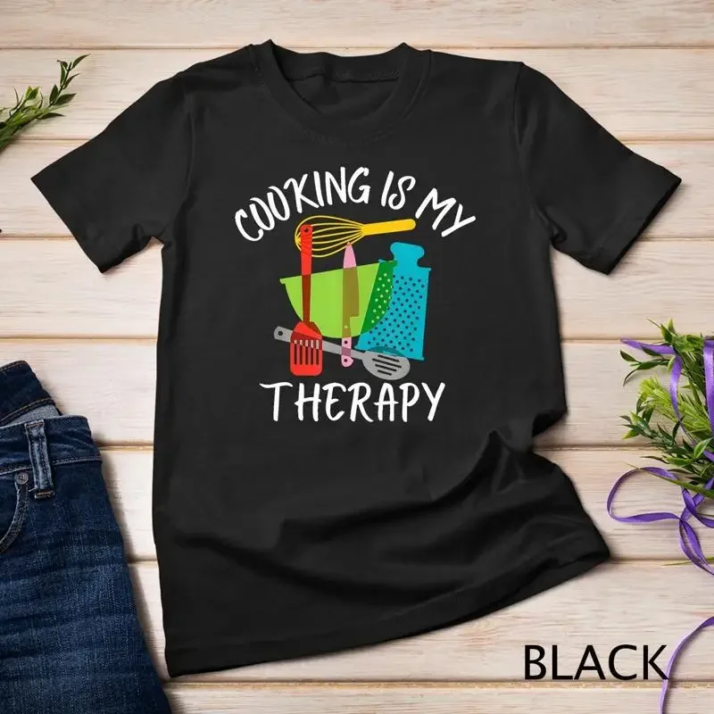 Cooking Is My Therapy Chef Cook Gifts Funny Culinary T Shirt Unisex T shirt