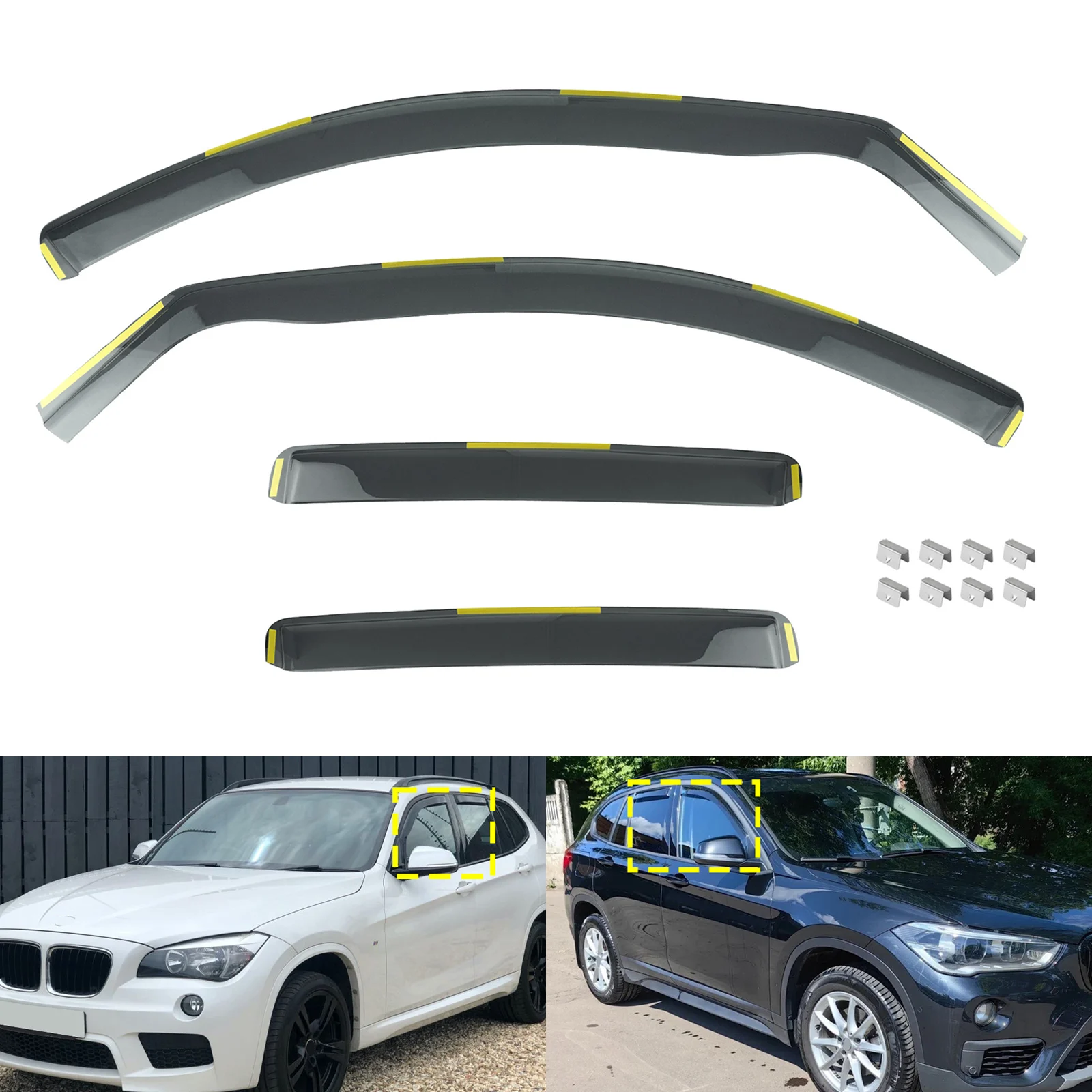 4 Stuks Voorruit Wind Regen Zon Deflectors Protector Guard Vel Tint Thee Doorschijnend Voor Bmw X1 F48 Suv 2015-2022