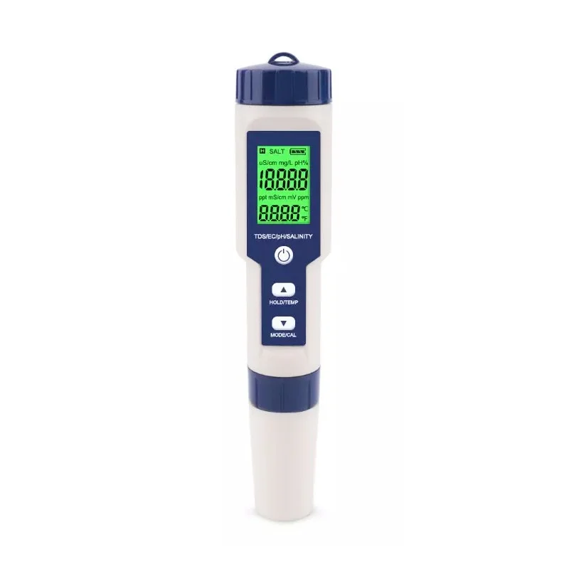5 in 1 Water Quality Testing Pen TDS/EC/PH/Salinity Meter Conductivity Tester