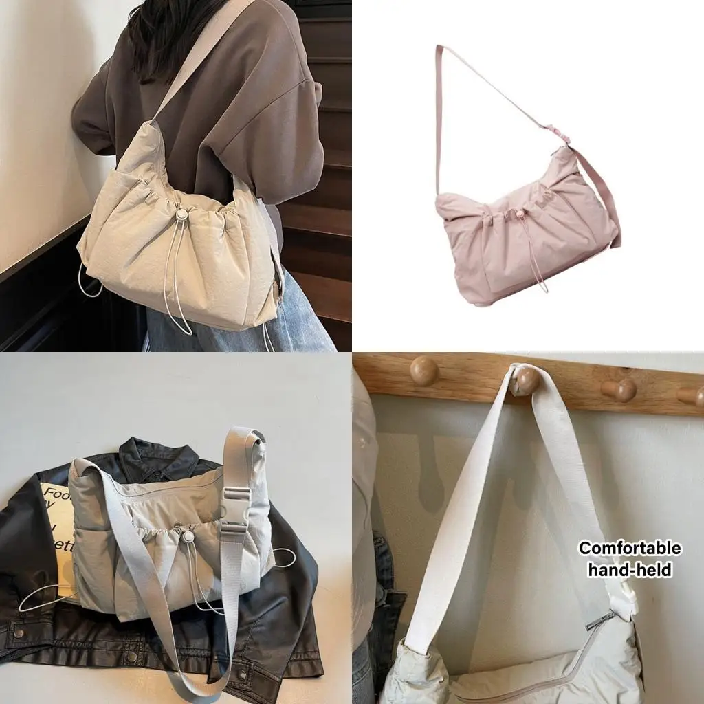 

D46D Women Shoulder Bag Large Capacity Crossbody Bag School Bag Canvas Bag