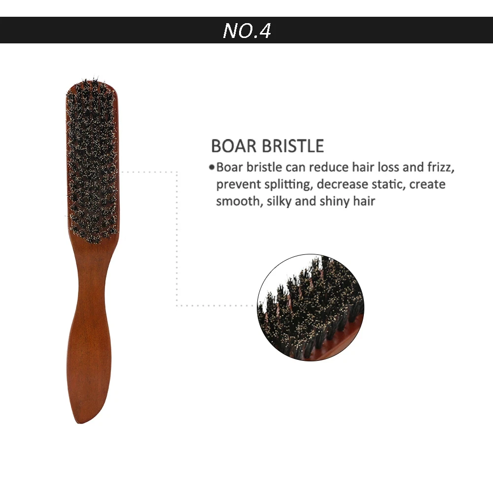 3-teiliges Friseur-Bürsten-Set: Holz-Toupetkamm, Bürste mit Borsten zum Entwirren, Mini-Twist-Rundbürste für Lockenstyling – Detail 20