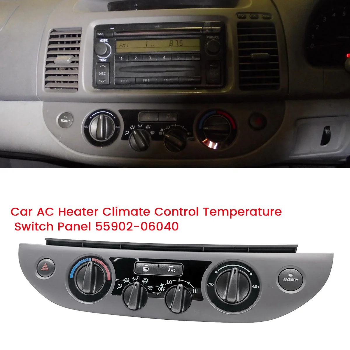 Imagem -02 - Painel de ar Condicionado para Toyota Camry 20022006 Controle de Temperatura ac ar Condicionado Painel de Comutação 5590206040 Unidade de