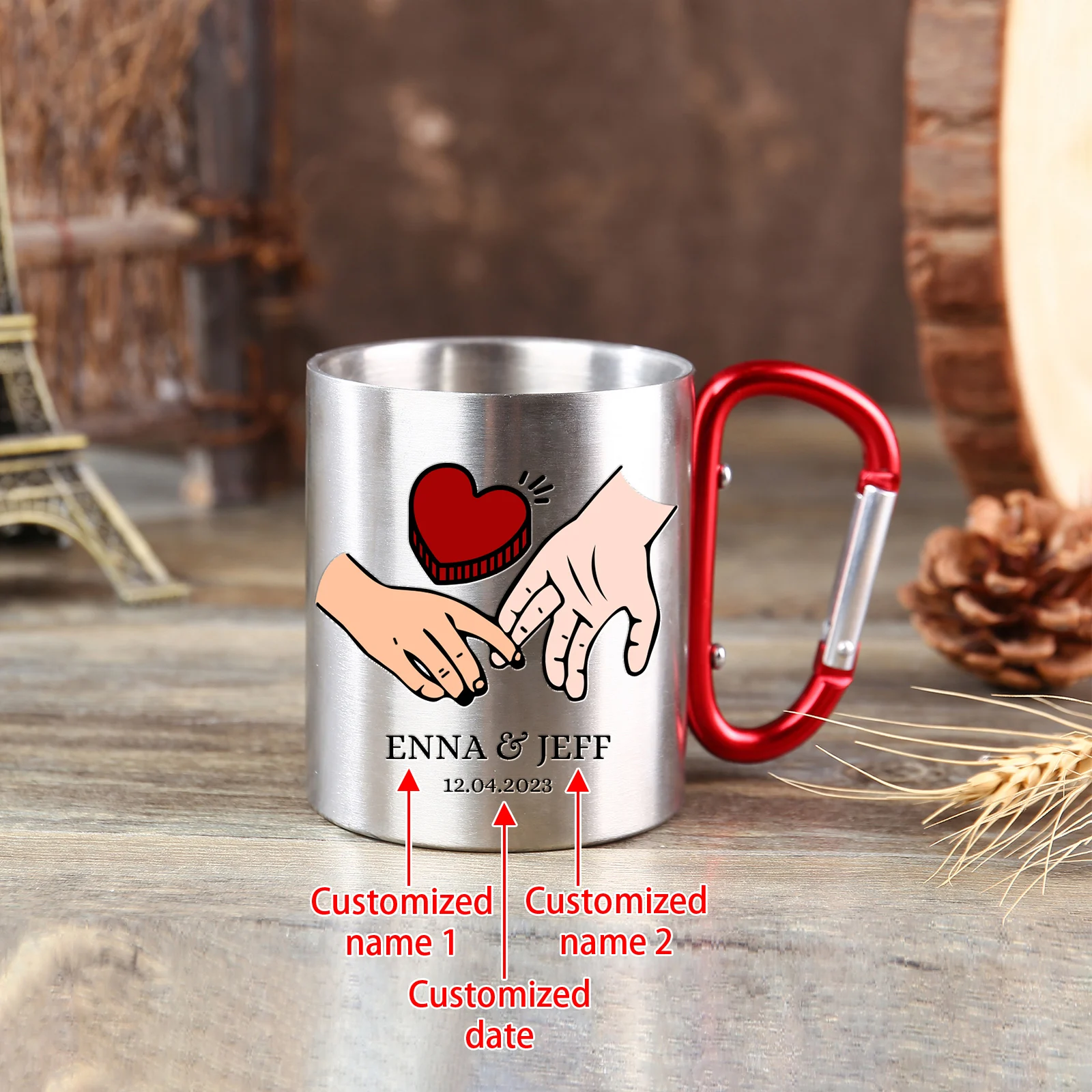 Stainless Steel Coffee Cup Out Door Durable Drinking Cup Juice Milk Water Bottle Wedding Gift Lettering Cups Lettering Cups