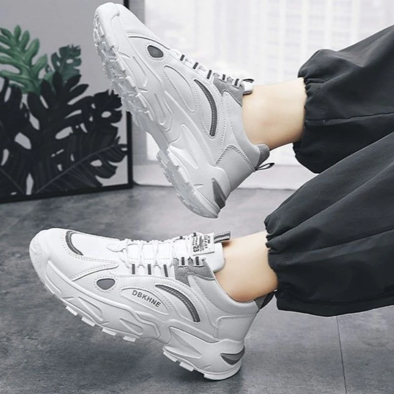 Mens Hidden Elevator All Match Athletic Casual Jogging Water Resistant Platform Daddy Shoes