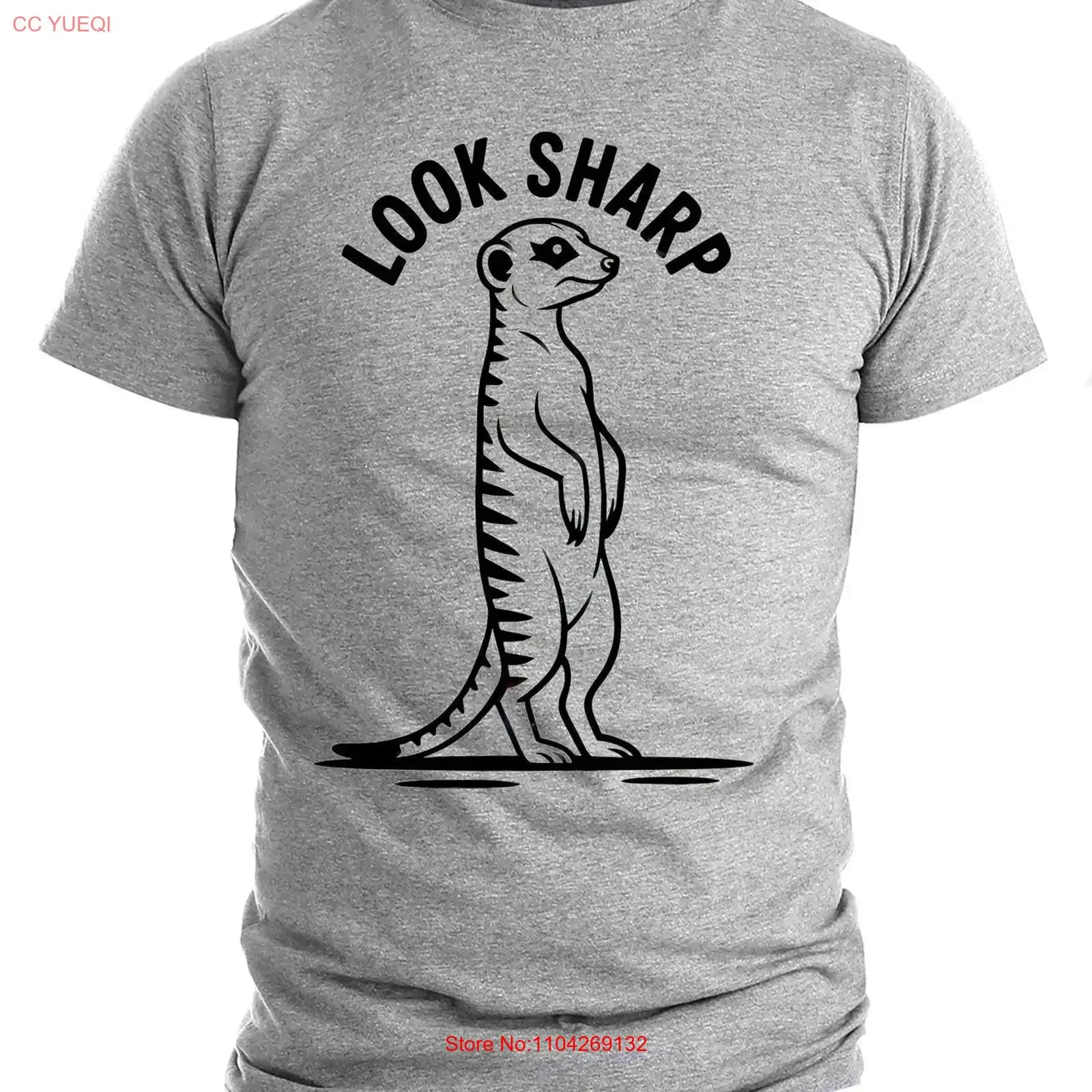Meerkat Look Sharp Funny Animal Pun T Shirt Cute Safari Humor vintage Washed Versatile Soft homme Comfortable Stylish Casual