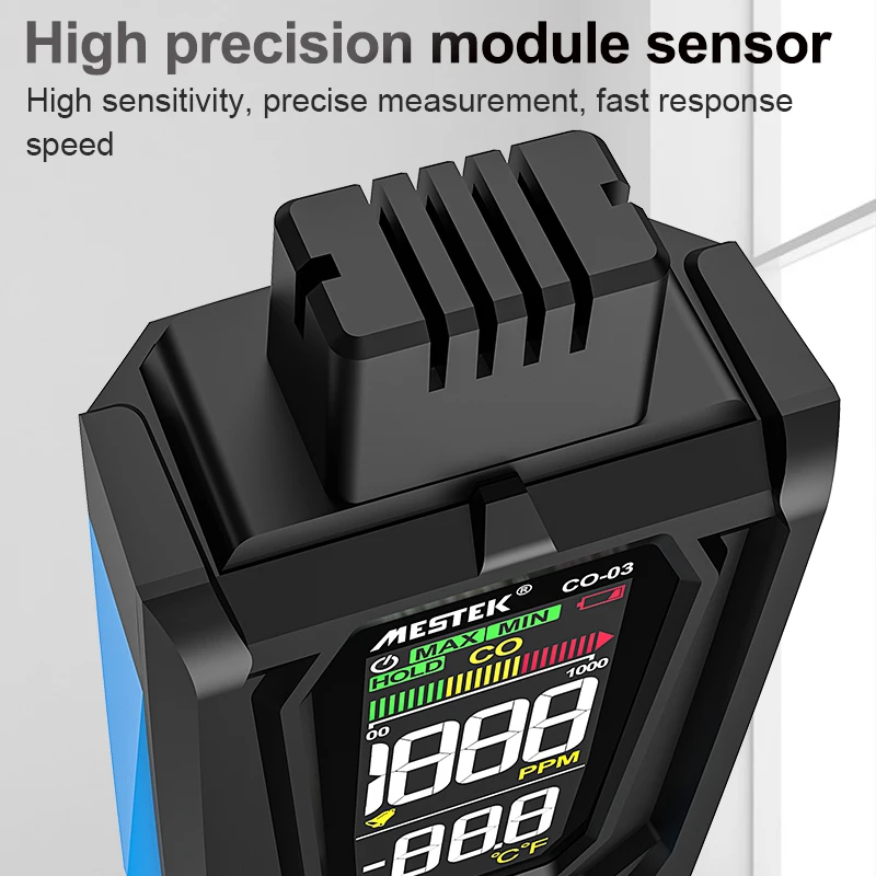 CO-03 Handheld Carbon Monoxide Detector Accurate Detection 1000ppm CO Meter Sound and Light Alarm High Precision CO Gas Tester