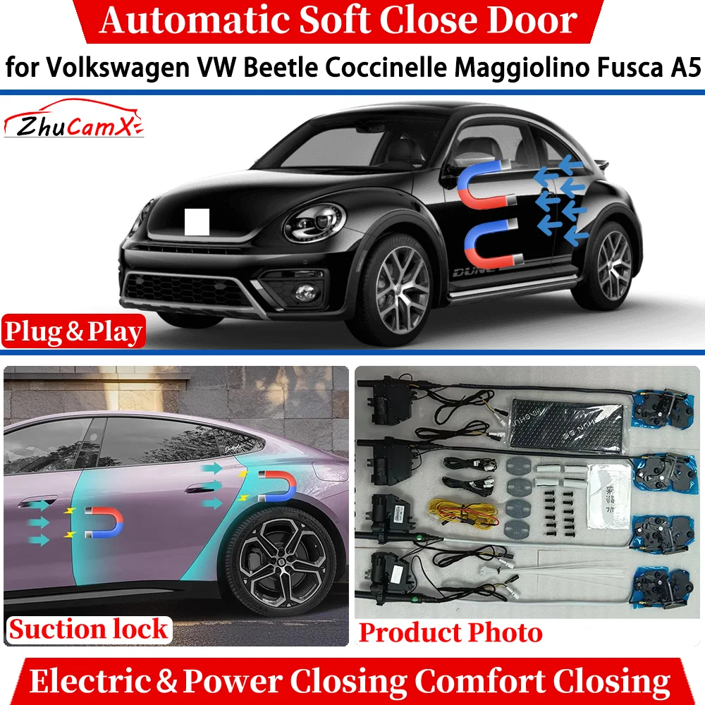 

for Volkswagen VW Beetle Coccinelle Maggiolino Fusca A5 Car Automatic Soft Close Door Electric Power Closing Suction lock System