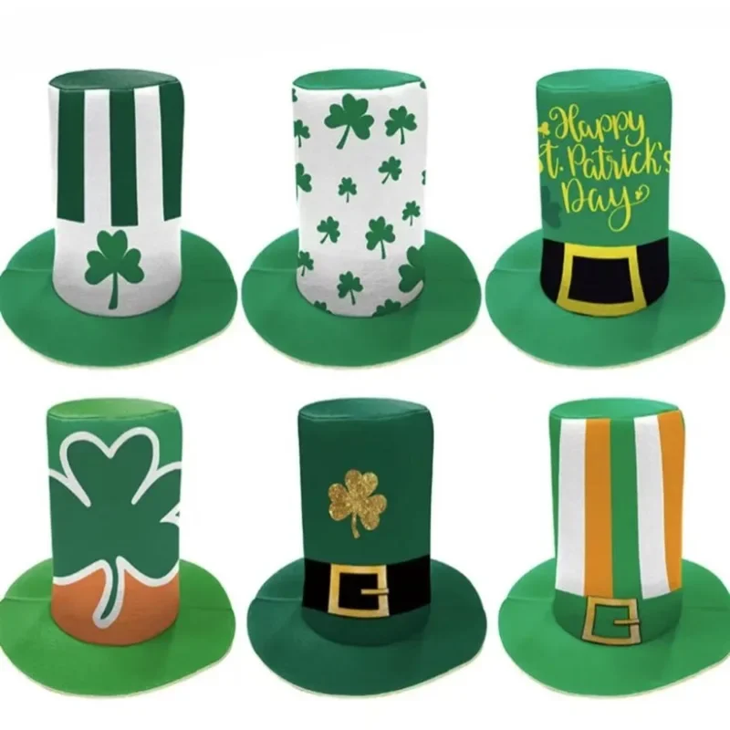 

St.Patrick's Day Accessories Irish Green Top Hat Adult Unisex Men Women Festival Party Decor Cosplay Props Lucky Clover Hat 2025