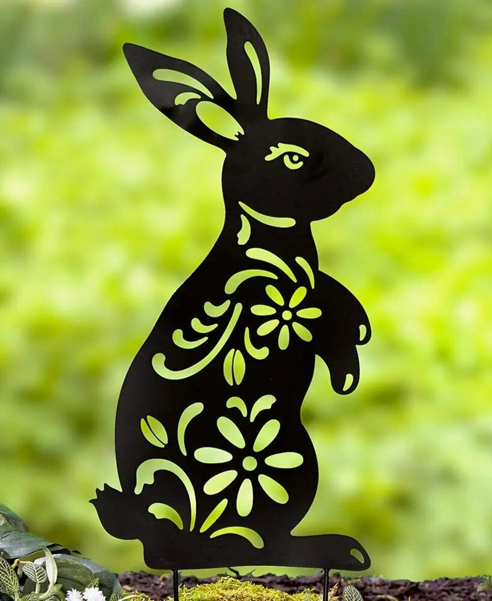 

Animal Silhouette Stake Bunny Rabbit Garden Stake Yard Art Lawn Patio DecorLiving Room/Home Decoration