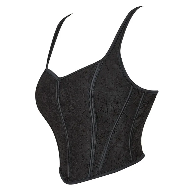 

Slim Shoulder Strap Hanging Neck Style Bra Support Sexy Top Corset Women Vest Corset Strappy Buckle Bustier Overbust Body Shaper