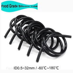 ID 0.5 1 2 3 4 5 6 7 8 9 10 12 14 16 18 20 25 32mm Food Grade Black Silicone Rubber Hose 1/5/10M Flexible Nontoxic Silicone Tube