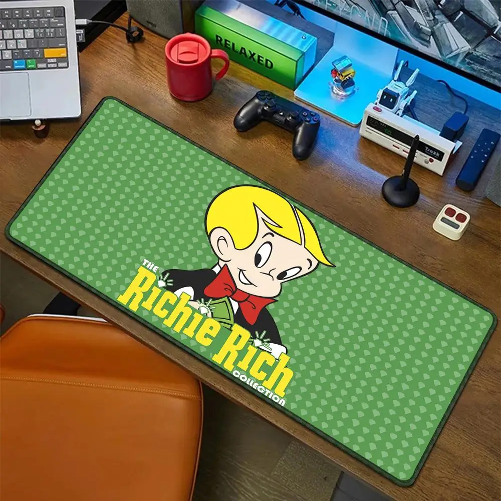 Podkładka pod mysz Cartoon Richie Rich, gumowa mata, podkładka pod laptopa XXL, podkładka pod mysz do notebooka, akcesoria gamingowe do komputera, na stół do gier