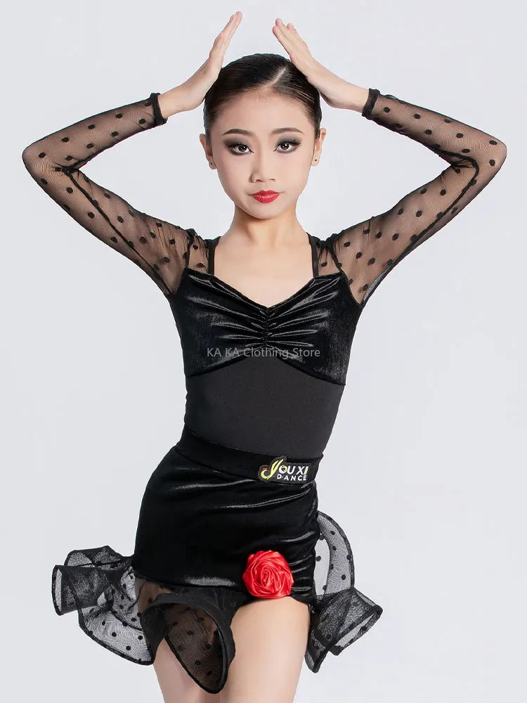 

Cha Cha Rumba Samba Tango Latin Dance Dress Girls Latin Dance Clothes Kids Dancing Competition Ballroom Dance Dresses Children