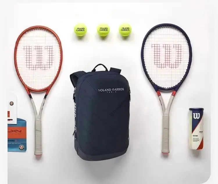 Wilson 2024 Roland Garros Super Tour Zaino per racchetta da tennis può contenere 2 racchette da tennis Borsa sportiva di grande capacità per donna uomo