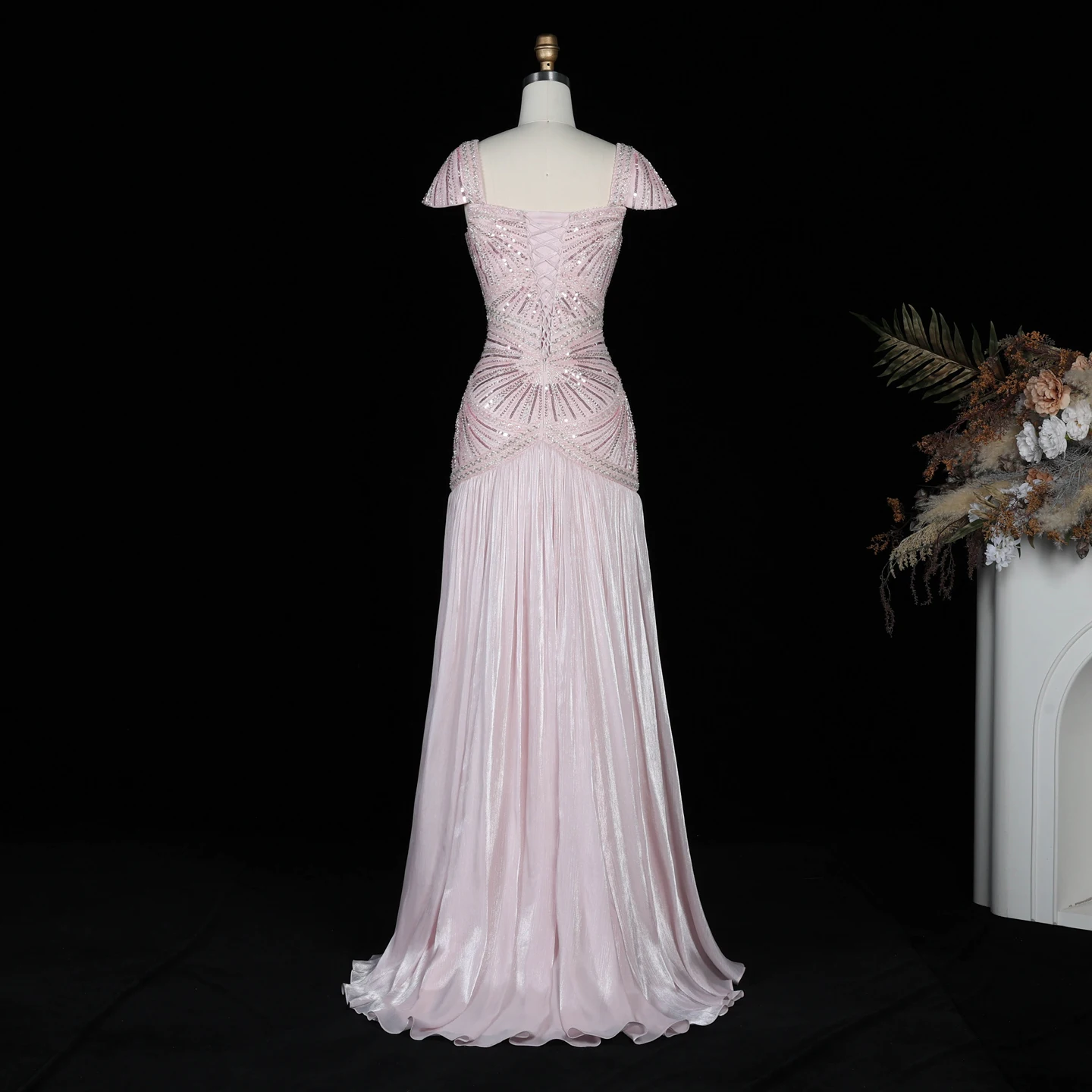 Sharon Said Abendkleider Luxuriöse Meerjungfrauen-Abendkleider, trägerlos, mit Perlen und Pailletten, glamouröse formelle Hochzeits- und Partykleider aus Dubai, SS325, maßgeschneidert – Detail 6