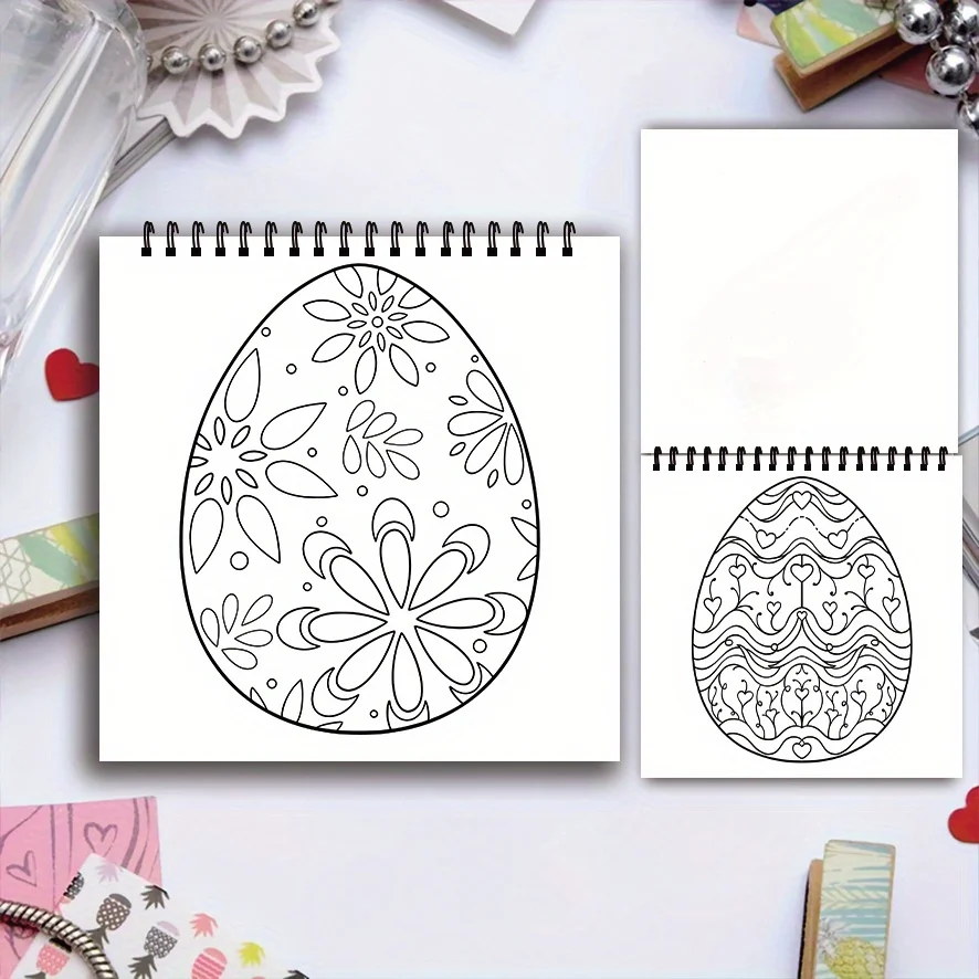 Easter Coloring Book for Adults - 8.27 x 8.27 Inch 32 Page Coloring Book - Helps Reduce Stress and Ease Emotions