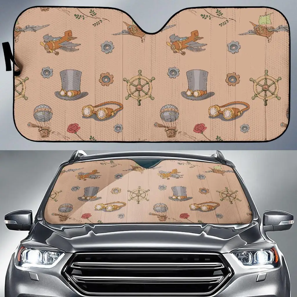 Pattern Print Steampunk Auto Sun Shade Car Windshield Window Cover Sunshade