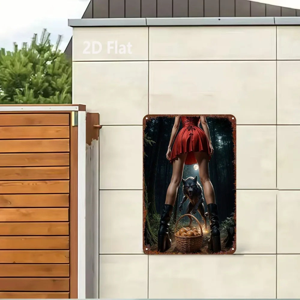 

2D metal wall art, 8x12 inches, with pre-drilled holes, durable iron decor for home or bar.