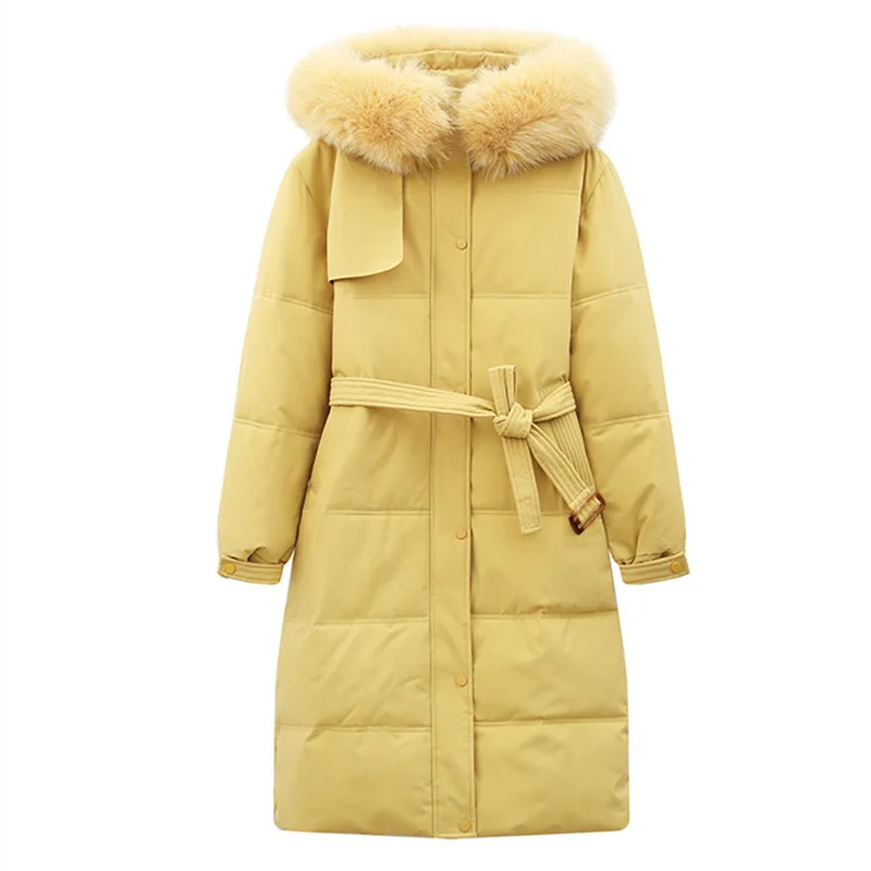 2025 nouveau col en laine à capuche veste d'hiver Parkas femmes épais chaud coton coussin vers le bas manteau Parka manteau hiver vêtements d'extérieur longs